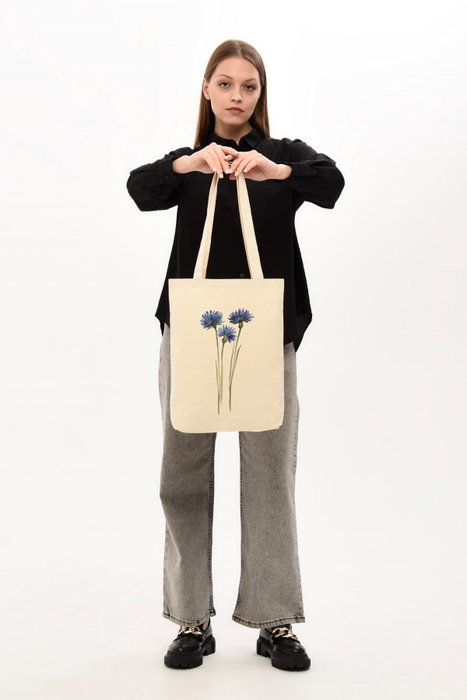 Zoozie Bags 1171 Bolso de Mano de Algodón Color Crema 35 x 40 x 8 cm
